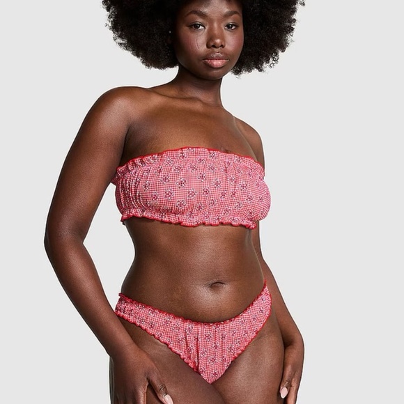 New! SET Frankie’s Bikinis x Pink Rosalind Bandeau Reilly Bikini 31496 - Picture 6 of 14